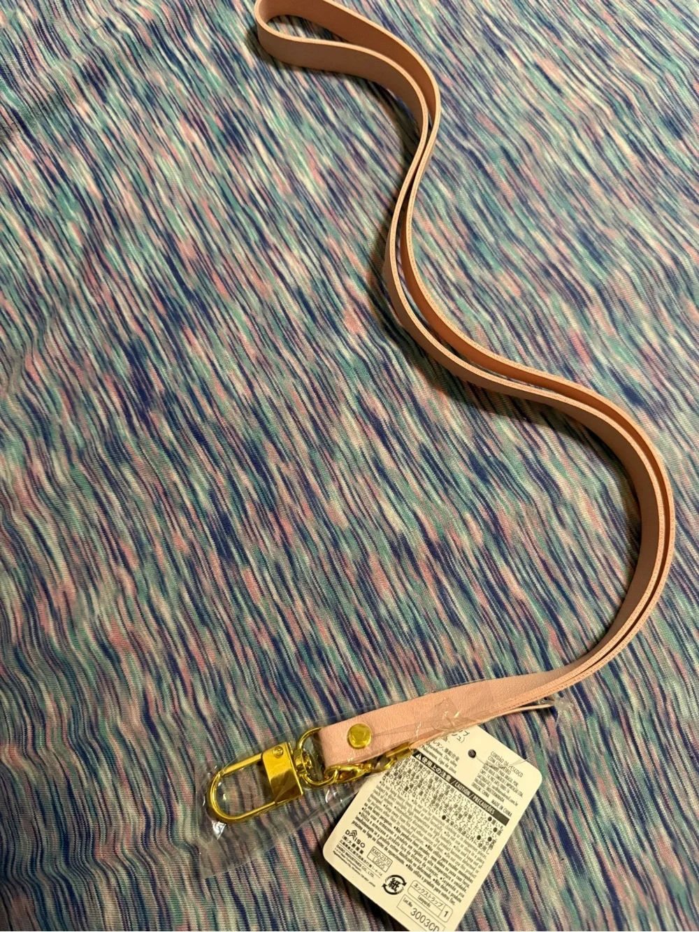 Pink keychain Strap with Gold Hardware